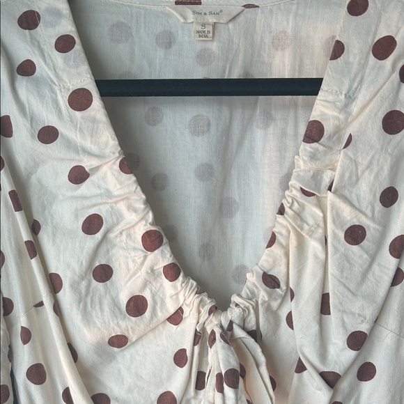 Polka Dot Tie Front Midi Dress – Cottagecore / French Girl - Picture 4 of 10